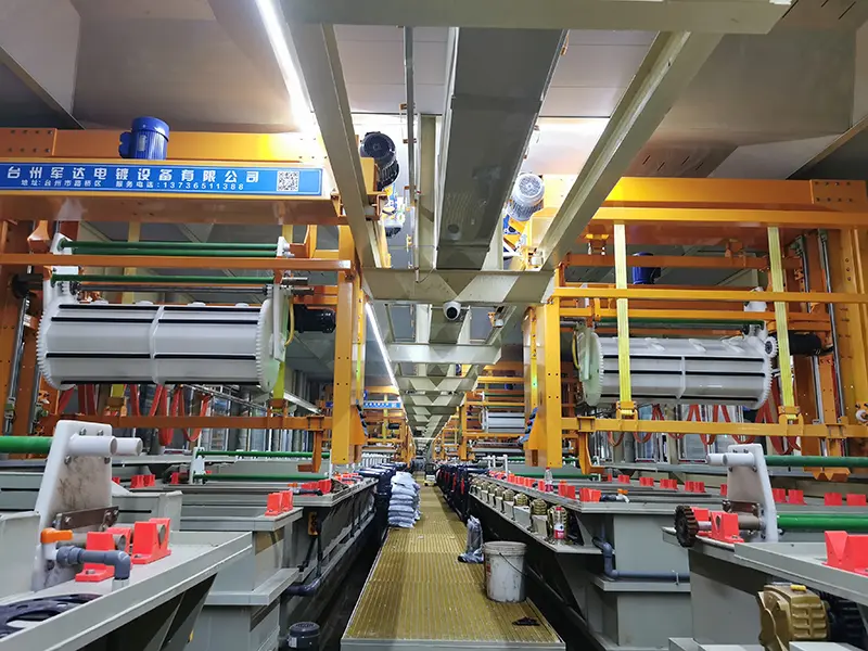 PLC-controlled gantry barrel plating line for fasteners and PCB components